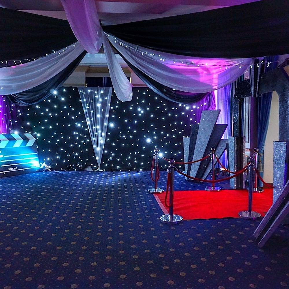 Starcloth and props for a black and white ball high Wycombe 