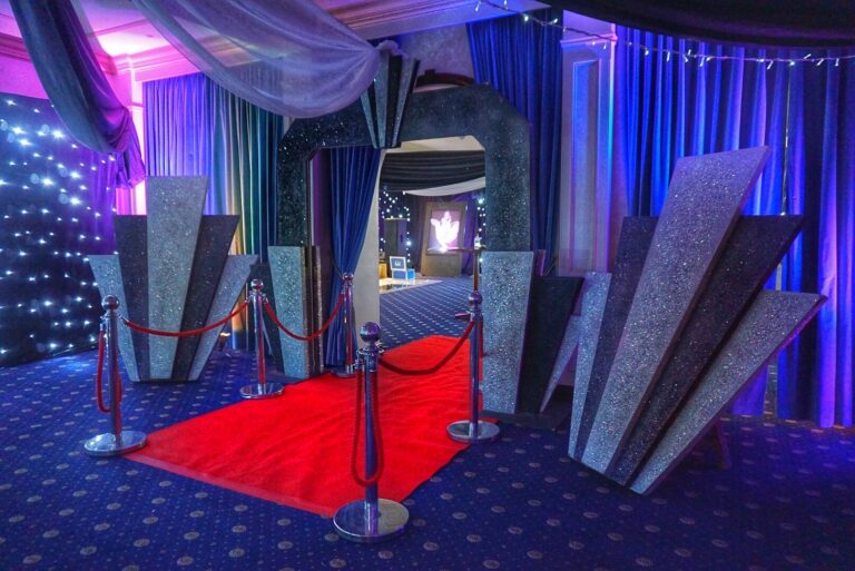 Military balls black and white starcloth room decorations