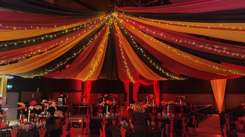 Circus themed draping 