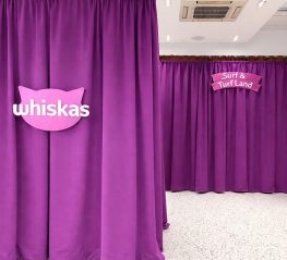 Bespoke wall drapes, purple draped event with specially made decor {{brizy_dc_image_alt imageSrc=