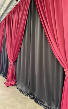 Double wall red and black wall drapes Double wall red and black wall drapes