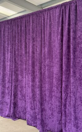Purple velour wall drapes Purple velour wall drapes