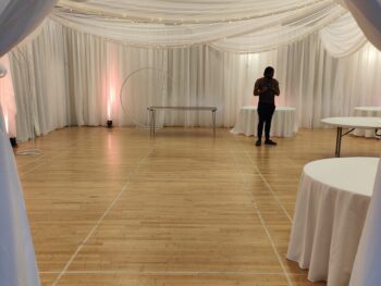 White wedding draping