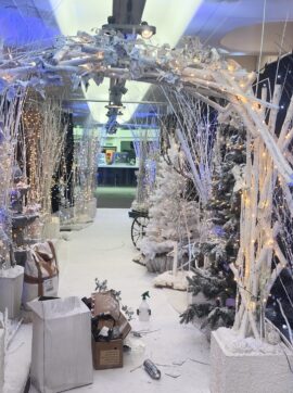 White archway winter wonderland Christmas intsall