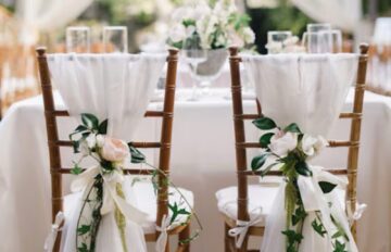 Woodland wedding chair covers