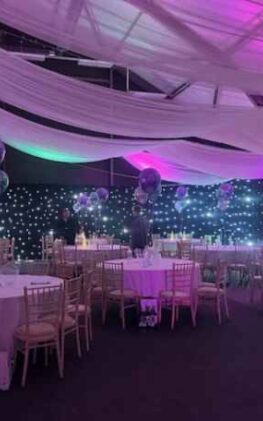 Draping in a large arena Draping in a large arena