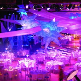 Winter wonderland ceiling draping