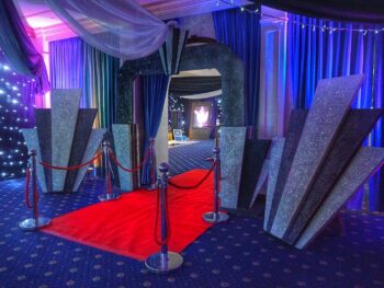 Military balls black and white starcloth room decorations